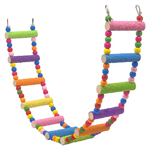 Bird Ladder Parrot Toys, Rough Surface Perch Grinding Nail Cage Accessories Toys for Parakeet Cockatiel Small and Medium Bird