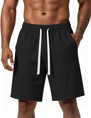 Amazon.com: ZUY Men's Baggy Sweat Shorts Cotton Fleece 8