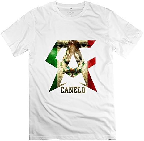 LIMEI Men's Canelo Alvarez Classic LOGO Short Sleeve T Shirt White S