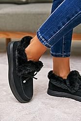 TINSTREE Winter Flat Boots Warm Shoes Casual