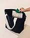 Caldo Canvas Market Tote - Large Multipurpose Travel Bag with Outer Zipper Pocket and Adjustable Shoulder Strap, Inner Pocket- Reusable Bag for Groceries, Work, Laptop, or Beach (Black)