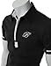 Doublju Mens Polo T-shirts with Short Sleeve BLACK (US-S)