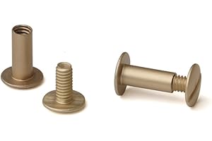 LAMINATION DEPOT TruBind Aluminum Chicago Screw and Post Sets | 1/2 inch Post Length | 3/16 inch Post Diameter | Antique Brass-Colored | 100 Screws and 100 Posts