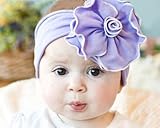 Baby Girl Infant Toddler Cotton Flower Headband Headwear Hair Band pattern Purple