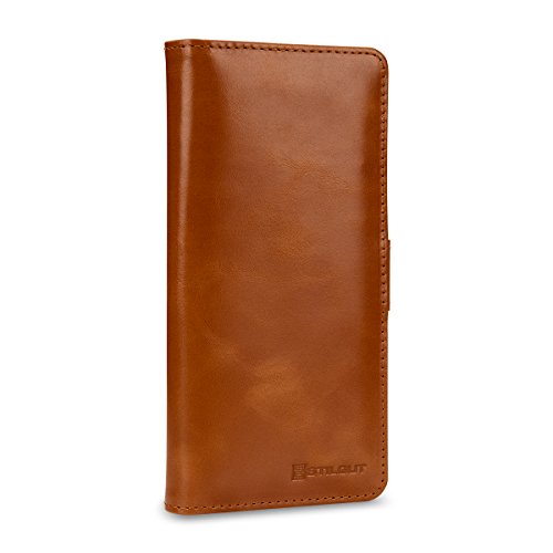 StilGut Samsung Galaxy S9+ (S9 Plus) Case. Flip Leather Wallet Cover with Card Slots, Cognac Brown - Thumbnail 4
