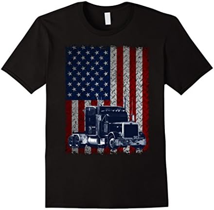 Vintage Truck DriverTruck Driver American Flag Trucker T-ShirtOEKO-TEX STANDARD 100