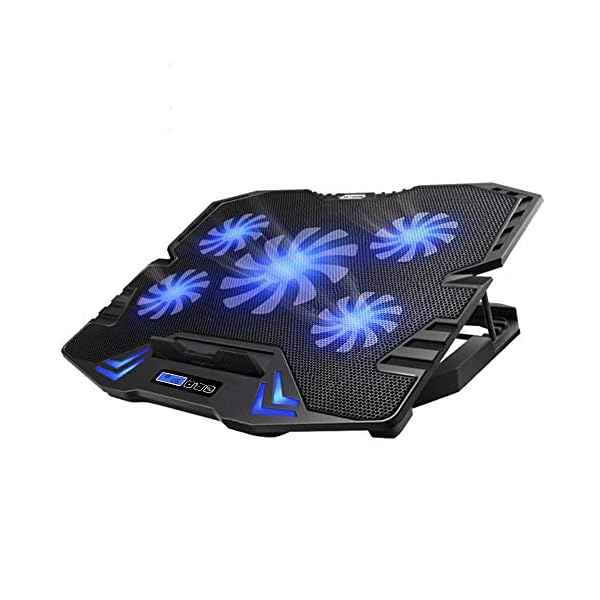 TopMate-C5-Laptop-Cooler-Cooling-Pad-Quiet-Cooling-Fan-2400-RPM-High-Speed-5-Adjustable-Height-Cooling-Stand-With-LCD-Screen-Suitable-for-10-156-Laptop Laptop Cooling Pad