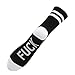 FULLIN Fashion Socks Funny Women Men Letter Print Cotton Sports Casual Sports Cotton Long Socks ,White