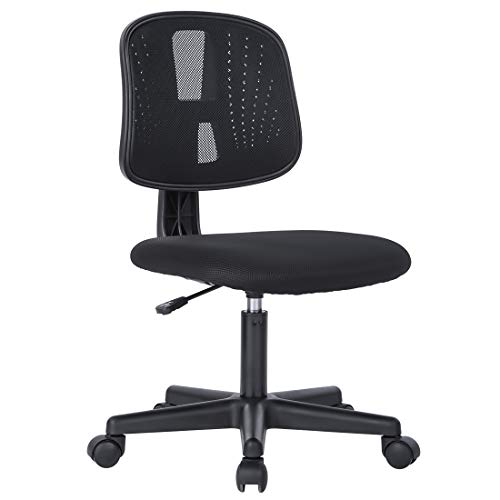 Novelland LowBack Armless Adjustable Upholstered Mesh Swivel Ergonomic
