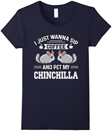 Womens Chinchilla Shirts - Cute Chinchilla Tee Shirt Small Navy