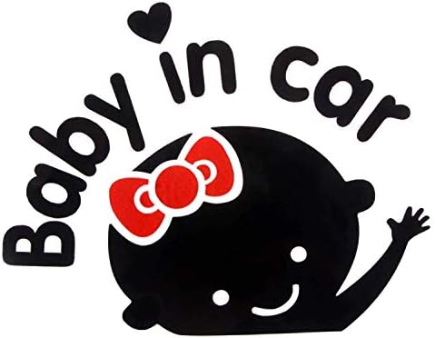 BuyOnlineForBaby Baby on Board Windscreen Window Body Panel Sign Sticker Baby In Car Girl Bow (Black)