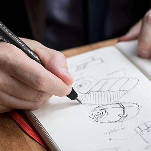 Micro line Pens, Bowite Black Fine Tip Writing Drawing Markers Pens, 13 Size, Fine Line Point Marker Pen Set for Illustration, Office, Sketch and more
