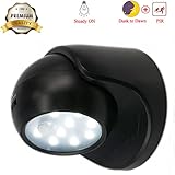 Motion Sensor Light, iThird Infrared Motion Detection Night Lights Rotatable Indoor Lamps for Cabinet Closet Bathroom Kitchen Battery Powered 4.5W