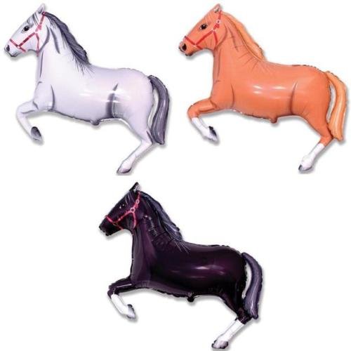 Missy Moo Horse Shaped 26" Foil Balloons (3 Pack, 1 of Each Colour)