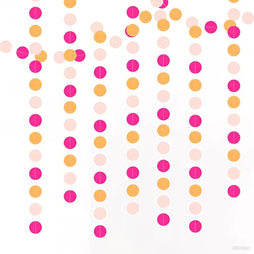 Rose Red Pink and Orange Paper Garland