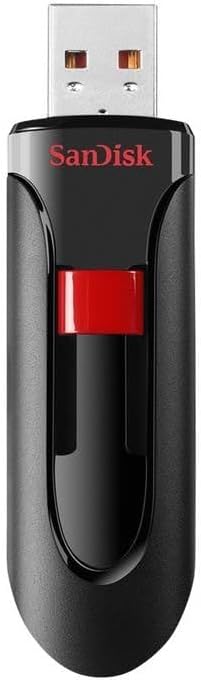 SanDisk Cruzer Glide 32GB USB 2.0 Flash Drive Black Red
