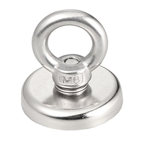 Wukong 165 LB Pulling Force Round Neodymium Magnet with Countersunk Hole and Eyebolt, Diameter 1.89INCH(48MM) For Multi-Purpose.