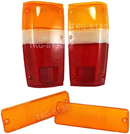 K1AutoPartsFront Bumper Light Lens + Tail Light Lens For Toyota Hilux MK2 / LN50 / LN65 Pickup 1984-1988