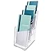 Deflecto Multi-Compartment Docuholder, Countertop or Wall Mount, 4-Tiered Literature Holder, Small Size, Clear, 4-7/8