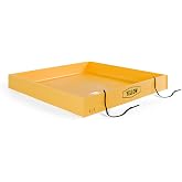 Yellow Safety&reg;: 4ft x 4ft x 6in Yellow - Secondary Containment Berm, Spill Containment Tray, Thick PVC; Oil Spill, Lab Spill and Mining Spill, Concrete Spill