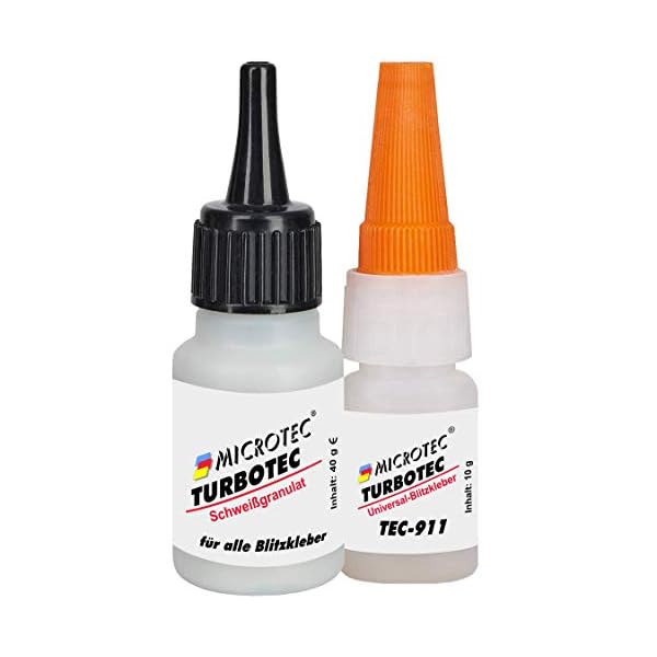 Microtec® Turbotec-911 Schweißgranulat + Sekundenkleber | 40g + 10g | Kleben wie die Profis | extra starker…