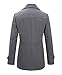 Beninos Mens Wool Slim Fit Double Breasted Half Trench Coat (0051, Grey, M)