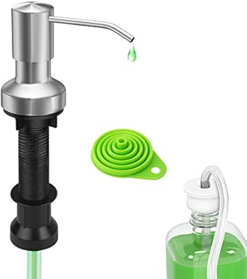 Gmcozy Kitchen Sink Soap Dispenser Brushed Nickel Countertop Soap Dispenser Pump With 41 Extension Tube Kit And 17 Oz Bottle Collapsible Funnel Amazon Sg Home