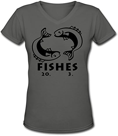 TAUYOP Women's Fishes 062012 F 1c V-Neck T-shirts DeepHeather L