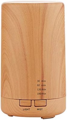 100ml USB Essential Oil Aromatherapy Diffuser Portable Miniwood color Humidifier Air Refresher Auto-Off Safety Switch 7 LED Light Colors for Home Office Car Vehicle Travel (wood color)