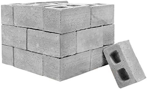 Rigel7 32Pcs Mini Cement Cinder Blocks Bricks Build Your Own Tiny Wall Mini Bricks 1:6 Scale