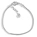 RUBYCA 10pcs White Silver Plated Heart Lobster European Snake Chain Bracelets fit Charm Beads 6.7