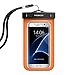 MoKo Waterproof Phone Pouch, Cellphone Case Dry Bag with Armband & Landyard Compatible with iPhone X/Xs/Xr/8 Plus/8/7/6S Plus, Samsung Galaxy S9 Plus/S9/Note 9/Note 8 - Orange
