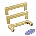 goldenwarm Brushed Brass Cabinet Handles Drawer Pulls and Knobs 5 Pack - LSJ12GD76 Stainless Steel 3 in Bar Handle Knob Pull Fine-Brushed Satin Gold Furniture Hardware