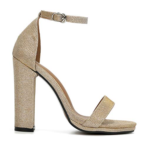 Womens-Ankle-Strap-Block-High-Heel-Sandals-Open-Toe-Pumps-Dress-Party-Shoes-Glitter-Gold-36-230US6