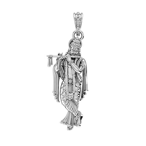 Akshat Sapphire Sterling Silver (92.5% purity) God Krishna/ Bal Gopal/ Radha Krishna Pendant for Men & Women Pure Silver Lord krishan / Radha Krishna/ Bal Gopal Locket for Good Health & Wealth