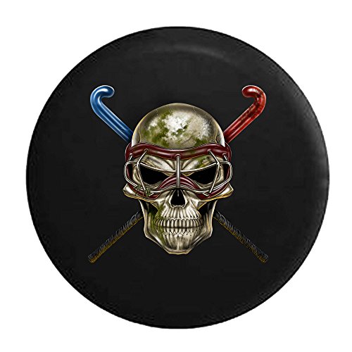 Field Hockey Skull Sticks Tire Cover Black 30 in - Thumbnail 4