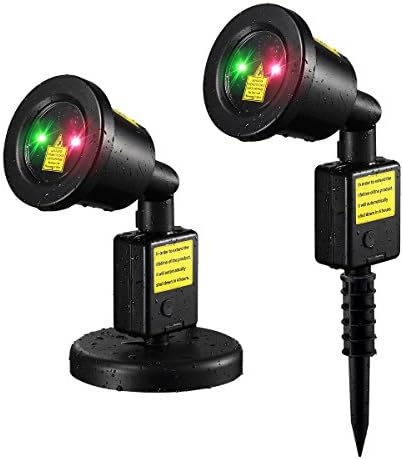 Laser Christmas lights, Red and Green Waterproof Landscape Spotlight Projector, Star Decor Light for Indoor and Outdoor Use