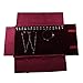 UnionPlus Velvet Travel Jewelry Roll Bag Organizer for Necklace, Elastic Band and Anti-winding, Burgundy