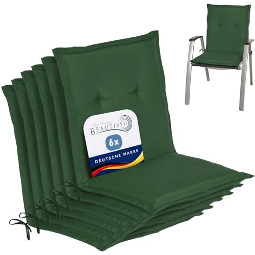Beautissu 6er Set Niedriglehner Auflage Gartenstuhl NL mit Schaumkern