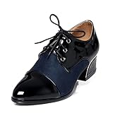 Carol Shoes Women's Mid Heel Lace up Oxfords Shoes