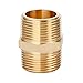 U.S. Solid Brass Pipe Fitting, Hex Nipple, 3/4
