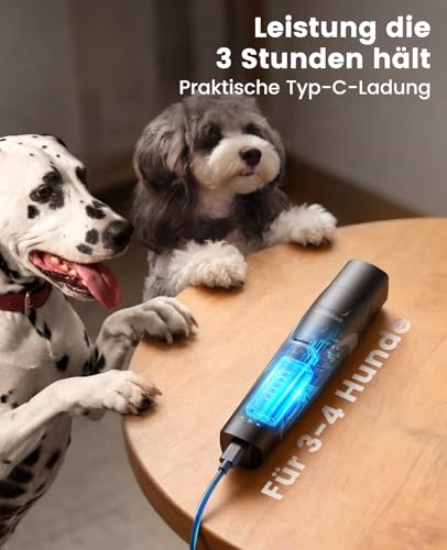oneisall Dog Claw Grinder with 360° LED Light, Dog Claw Cutter for Dogs Large and Small 6 Speeds up to 12000rpm, Quiet 40dB Claw Cutter for Dogs 3 STU. Battery Life