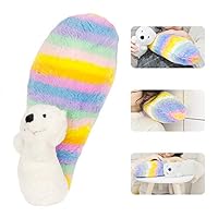 FRANKIEZHOU Soft Plush Toy Pillow Stuffed Animal 8.5" White Length 19.7" Original Design Coloful Big Tail 16.5" Detachable Otter for Valentine