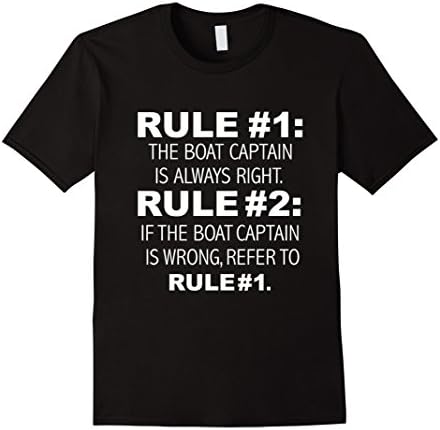 Men's Boating Rules Boat Captain is Always Right Sailing T-shirt Medium Black