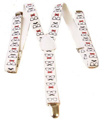Sunglass Mustache Bow Mysterious Figure Suspender