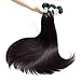 3 Bundles Deal Straight Brazilian Hair 8A Unprocessed Virgin Human Weave Hair Natural Black for Women 95-100g/ 1 Bundles 14 16 18 Inch