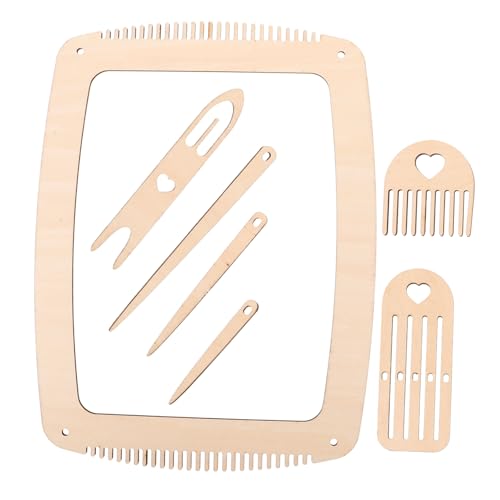 LALAFINA 1 Set DIY Wooden Weaving Kit Stick Knitting Tool for Beginners Versatile Tapestry Making Accessories for Crafting Sweaters Scarves and Hats