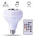 LED RGB Color E27 Wireless Control Smart Music Stereo Audio Speaker Warm Light & Color Changing Lamps Bulb Light Speaker Light Bulb for iPhone 11 6 7 8 X XS Max iPad Christmas Android Mobile
