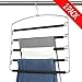 Pants Hangers 5 Layers Metal Slack Magic Hangers Non-Slip Foam Padded Swing Arm Space Saving Hanger Clothes Closet Storage Organizer for Pants Jeans Trousers Skirts Scarf Ties Towels（2 Pack）