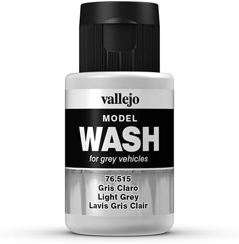 Vallejo Wash FX Light Grey Acrylic Paint for Easy Shadow and Highlight Effects 18 ml for Model Making and Miniatures